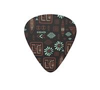 Guitar Picks Abstract Tribal Indian Ethnic Floral Black Guitar Pick for Electric Bass Guitar Acoustic Guitar Lovers Gift 12 Pack with Box