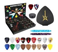 Guitar Picks Advent Countdown Calendar 2025, Christmas Countdown Calendar With Pick Holder And PU Leather Storage Box, Bass Ukulele Music Lover Gift, For Guitarist Player Teen Adult