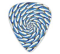 Guitar Picks Africa Art Fish Premium Bass Picks For Electric Guitar And Bass Guitars With Three Sizes (12 Pack)