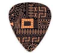 Guitar Picks African Tribal Art Premium Bass Picks For Electric Guitar And Bass Guitars With Three Sizes (12 Pack)