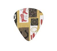 Guitar Picks American West Cowboy Wood Texture Guitar Pick for Electric Bass Guitar Acoustic Guitar Lovers Gift 12 Pack with Box