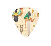 Guitar Picks Ancient Egyptian Hieroglyph Goddess Gold Guitar Pick for Electric Bass Guitar Acoustic Guitar Lovers Gift 12 Pack with Box