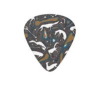Guitar Picks Ancient Tribe Mural History Abstract Guitar Pick for Electric Bass Guitar Acoustic Guitar Lovers Gift 12 Pack with Box