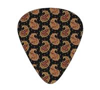 Guitar Picks,Angelica Teach Vest Paisley Black For Acoustic Guitar, Electric Guitar, Bass,Ukulele Three Size(12 Pack)