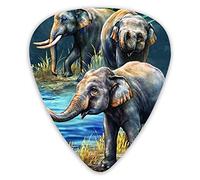 Guitar Picks Asian Elephant Collage Premium Guitar Picks 12 Pieces Ukulele Picks Including 0.46 mm 0.71 mm 0.96 mm