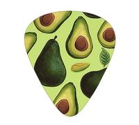 Guitar Picks Avocado Fruit Print Ukulele Bass Electric Acoustic Guitars Thin Medium Heavy 12 Pack(0.46/0.71/0.96 Mm)