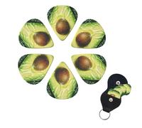Guitar Picks Avocado Texture Guitar Picks 6 Pack with Organizer Storage Box for Custom Guitars for Men Women Guitar Accessory Ukulele for Guitar