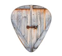 Guitar Picks,Barn Wooden Door With Knocker Artistic Print For Acoustic Guitar, Electric Guitar, Bass,Ukulele Three Size(12 Pack)