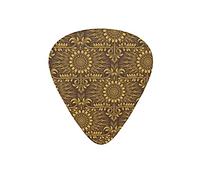 Guitar Picks Baroque Texture Floral Sunflower Gold Guitar Pick for Electric Bass Guitar Acoustic Guitar Lovers Gift 12 Pack with Box