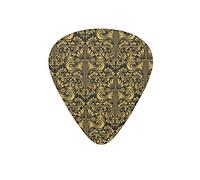 Guitar Picks Baroque Texture Floral Sword Black Gold Guitar Pick for Electric Bass Guitar Acoustic Guitar Lovers Gift 12 Pack with Box