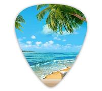 Guitar Picks Beach Chairs and Waves 12 Pieces Ukulele Picks Including 0.46 mm 0.71 mm 0.96 mm