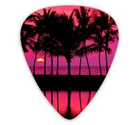 Guitar Picks Beautiful Tropical Plants at Dusk 12 Pieces Ukulele Picks Including 0.46 mm 0.71 mm 0.96 mm