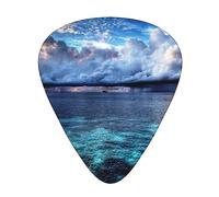 Guitar Picks Beautiful View Of The Sea Printed 12 Pack Thin Medium Heavy Guitar Plectrums Guitar Accessories With Storage Box