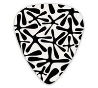 Guitar Picks Black Abstract Stripes 12 Pieces Ukulele Picks Including 0.46 mm 0.71 mm 0.96 mm