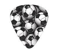 Guitar Picks Black And White Soccer Ball Pattern Printed Ukulele Bass Electric Guitars Thin Medium Heavy 12 Pack(0.46/0.71/0.96 Mm)