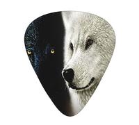 Guitar Picks,Black And White Wolf Design For Acoustic Guitar, Electric Guitar, Bass,Ukulele Three Size(12 Pack)