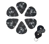 Guitar Picks Black Grey Camouflage Print Guitar Picks 6 Pack with Storage Box Organizer for Custom Guitars for Men Women Guitar Accessory Ukulele for