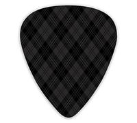 Guitar Picks Black Tartan Check Argyle Premium Picks Sampler Unique Guitar Gift (12 Count)