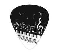 Guitar Picks Black White Music Note Printed 12 Pack Guitar Picks For Electric Acoustic Bass Guitar Ukelele