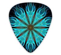 Guitar Picks Blue Abstract Flower 12 Pieces Ukulele Picks Including 0.46 mm 0.71 mm 0.96 mm