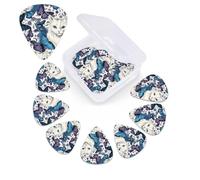 Guitar Picks Blue Butterfly and White Cat Print Guitar Picks 12 Pack with Custom Organizer Storage Box Guitar Accessories Ukulele for Acoustic Guitar Bass Gift