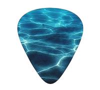Guitar Picks Blue Deep Ocean Printed 12 Pack Thin Medium Heavy Guitar Plectrums Guitar Accessories For Bass, Guitars With Storage Box