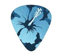 Guitar Picks Blue Hibiscus Print 12 Pack Guitar Picks For Electric Acoustic Bass Guitar Ukelele