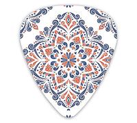 Guitar Picks Blue Orange Ornamental Vintage Medallion Guitar Picks 12 Packs - Variety Guitar Picks Plectrums