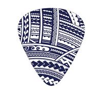 Guitar Picks Blue Polynesian Maori Tribal Pattern Print 12 Pack Guitar Picks For Electric Acoustic Bass Guitar Ukelele