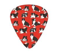 Guitar Picks,Border Collie Dog For Acoustic Guitar, Electric Guitar, Bass,Ukulele Three Size(12 Pack)