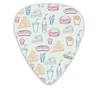 Guitar Picks Bread Drinks Hamburgers Fries 12 Pieces Ukulele Picks Including 0.46 mm 0.71 mm 0.96 mm