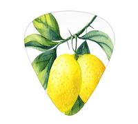 Guitar Picks,Bright Yellow Lemon Fresh Fruit For Acoustic Guitar, Electric Guitar, Bass,Ukulele Three Size(12 Pack)