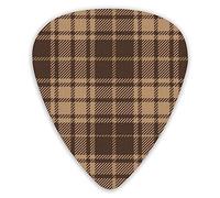 Guitar Picks Brown Beige Tartan Plaid Guitar Picks 12 Packs - Variety Guitar Picks Plectrums