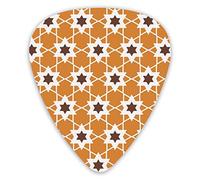 Guitar Picks Brown Star Pattern 12 Pieces Ukulele Picks Including 0.46 mm 0.71 mm 0.96 mm