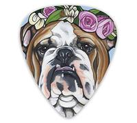 Guitar Picks Bulldog Flowers 12 Pieces Ukulele Picks Including 0.46 mm 0.71 mm 0.96 mm