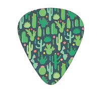 Guitar Picks Cactus Seamless Illustration Print 12 Pack Thin Medium Heavy Guitar Plectrums Guitar Accessories With Storage Box