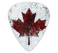 Guitar Picks Canada Flag Maple Leaves Premium Bass Picks For Electric Guitar And Bass Guitars With Three Sizes (12 Pack)