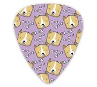 Guitar Picks Cartoon Corgi face Pattern Large 12 Pieces Ukulele Picks Including 0.46 mm 0.71 mm 0.96 mm