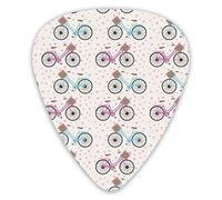 Guitar Picks Cartoon Modern Bicycle 12 Pieces Ukulele Picks Including 0.46 mm 0.71 mm 0.96 mm