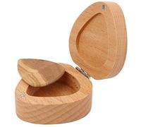 Guitar Picks Case, Pure Natural Beech Wood Triangle Guitar Picks Holder Organizer, Plectrum Storage Box for Guitarist Musician Gift Birthday Gift