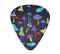 Guitar Picks Celluloid 12 Pack Guitar Picks for Acoustic, Electric or Bass Guitars 0.46 mm/0.71 mm/ 0.96 mm Trippy magic goth Mushrooms (Thin/Medium/Heavy)