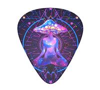 Guitar Picks Celluloid 12 Pack Guitar Picks for Acoustic, Electric or Bass Guitars 0.46 mm/0.71 mm/ 0.96 mm meditation trippy magic mushrooms (Thin/Medium/Heavy)