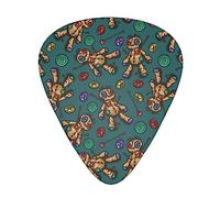 Guitar Picks Celluloid 12 Pack Guitar Picks for Acoustic, Electric or Bass Guitars 0.46 mm/0.71 mm/ 0.96 mm Halloween vintage voodoo dolls (Thin/Medium/Heavy)