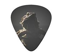 Guitar Picks Celluloid 12 Pack Guitar Picks for Acoustic, Electric or Bass Guitars 0.46 mm/0.71 mm/ 0.96 mm cool Bearded Dragon Lizards animal black (Thin/Medium/Heavy)