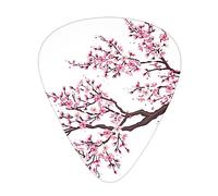 Guitar Picks Celluloid 12 Pack Guitar Picks for Acoustic, Electric or Bass Guitars 0.46 mm/0.71 mm/ 0.96 mm Branch Of A Flourishing Tree Flowers Cherry Blossoms Spring Theme Art (Thin/Medium/Heavy)
