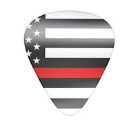 Guitar Picks Celluloid 12 Pack Guitar Picks for Acoustic, Electric or Bass Guitars 0.46 mm/0.71 mm/ 0.96 mm modernAmerican Thin Red Line Flag (Thin/Medium/Heavy)
