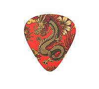 Guitar Picks Chinese Dragon Cloud Lucky Festive Red Guitar Pick for Electric Bass Guitar Acoustic Guitar Lovers Gift 12 Pack with Box