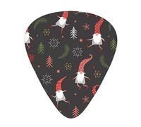 Guitar Picks,Christmas Pattern Cute Gnomes Red For Acoustic Guitar, Electric Guitar, Bass,Ukulele Three Size(12 Pack)