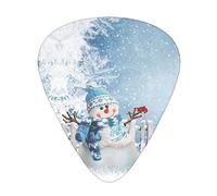 Guitar Picks Christmas Snowman Ukulele Bass Electric Acoustic Guitars Thin Medium Heavy 12 Pack(0.46/0.71/0.96 Mm)