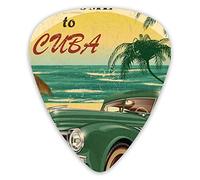 Guitar Picks Classic Car Beach Ocean And Palm Trees Premium Picks Sampler Unique Guitar Gift (12 Count)